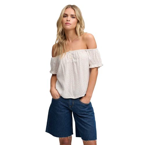 Superdry SS 1/2 Button Woven Top
